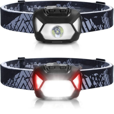 USB Rechargeable LED Headlamp | 6 Modes | Red & Green Light | IPX4 Waterproof | Fishing & Outdoor Use