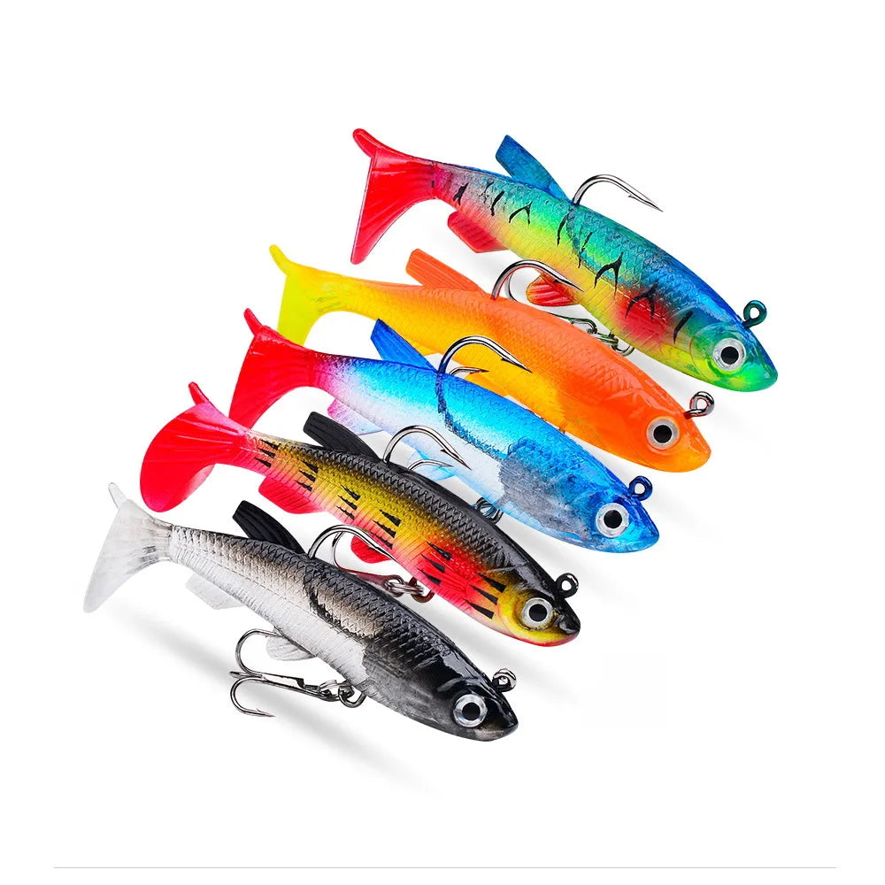 SANMO Curly Tail Soft Lure | 75mm / 85mm Sinking Swimbait | T-Tail Fishing Bait