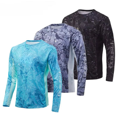 Autumn Blue Fishing Shirt | 3D Print Outdoor Performance T-Shirt