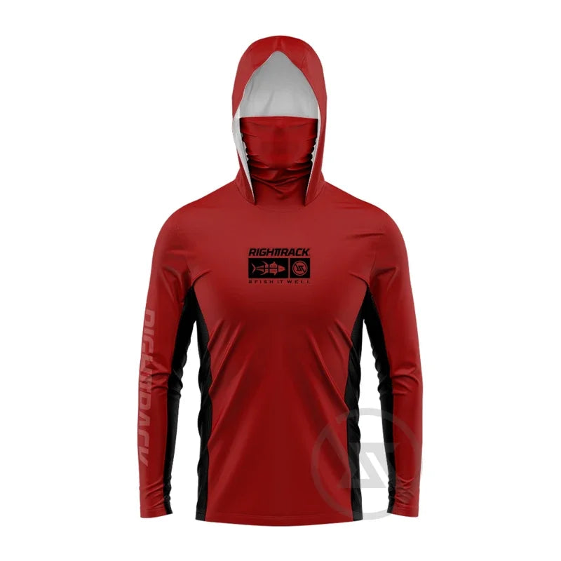 Fishing Hoodie with Built-In Mask – UPF 50+ Sun Protection, Quick-Dry & Breathable Fabric