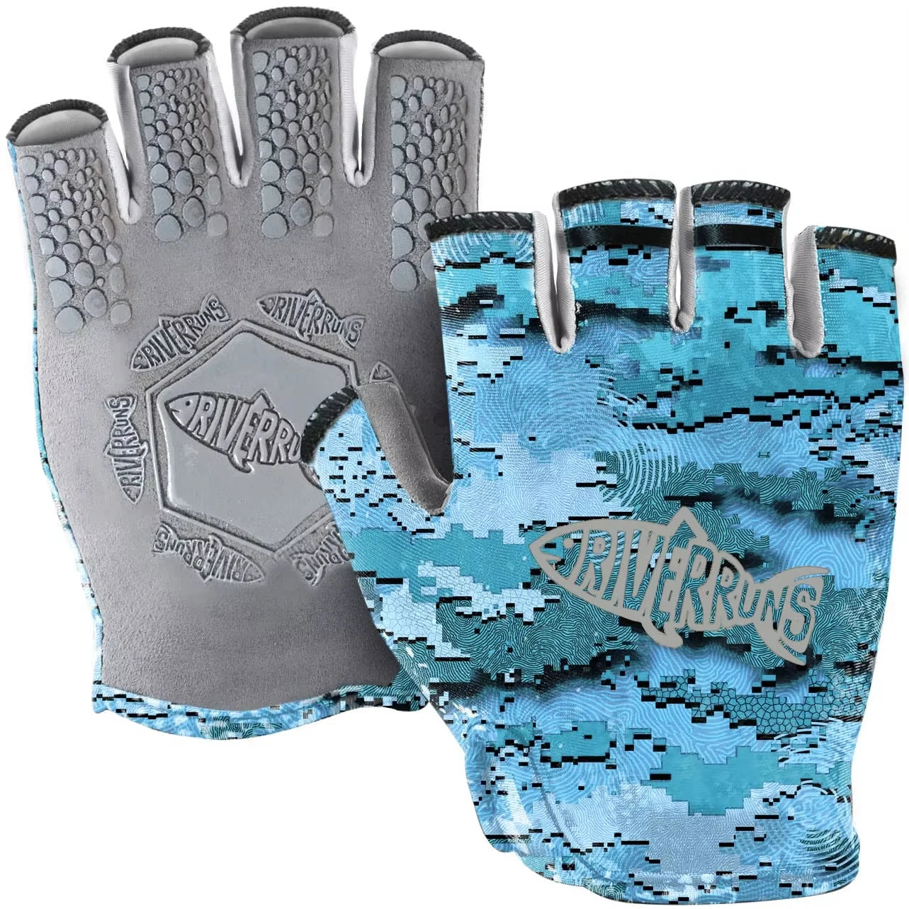 UPF 50+ Fingerless Fishing Gloves | Lightweight Sun Protection Gloves | Non-Slip Grip