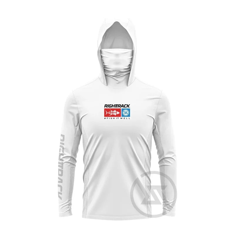 Fishing Hoodie with Built-In Mask – UPF 50+ Sun Protection, Quick-Dry & Breathable Fabric