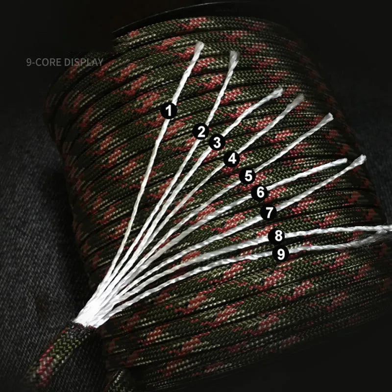 550 Paracord Rope | 4mm 9-Core Survival Cord | 50m / 100m Outdoor Utility Rope