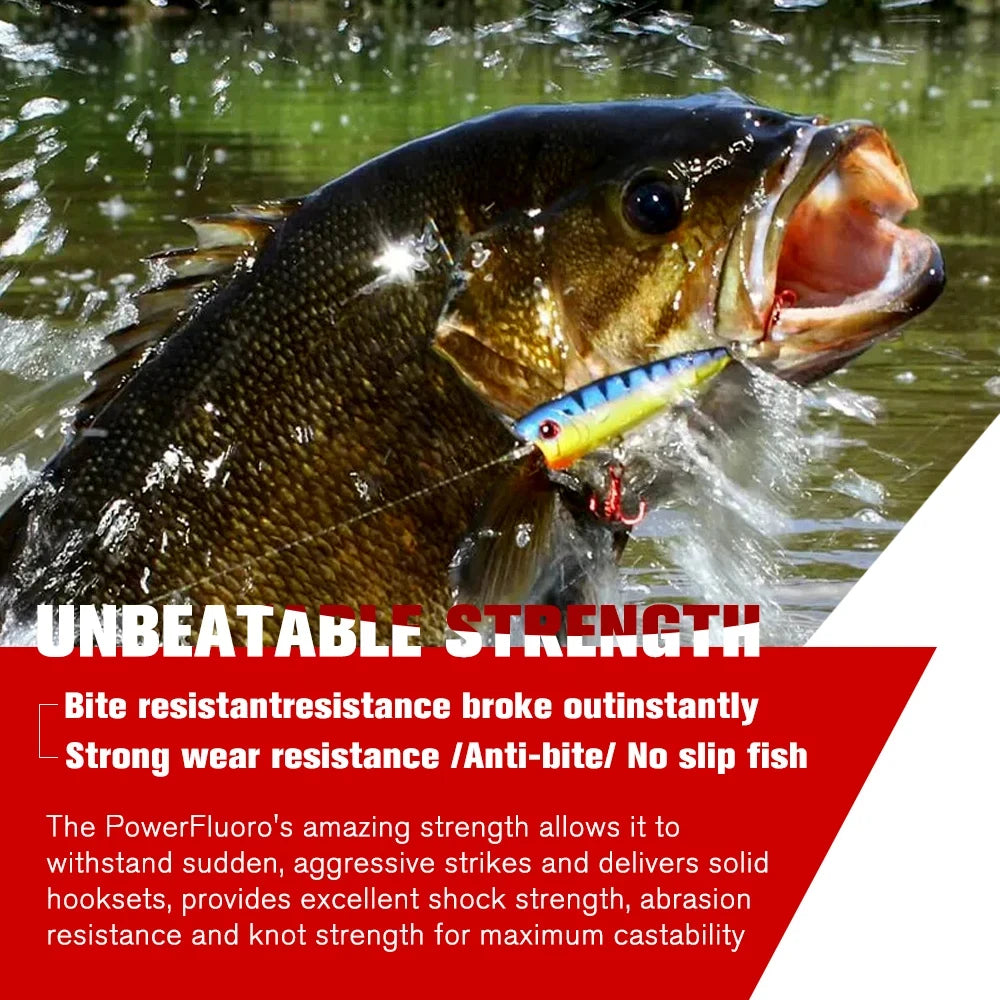99% Fluorocarbon Fishing Line – 6–24 lb Leader (High Strength, Fast Sinking & Invisible Underwater)