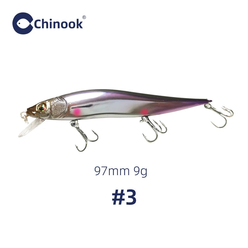 Chinook 97mm Minnow Jerkbait | 9g Floating / Suspending Hardbody Lure