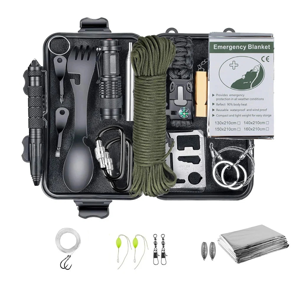Emergency Survival Kit | Multi-Function First Aid & Outdoor Preparedness Set for Camping & Hiking