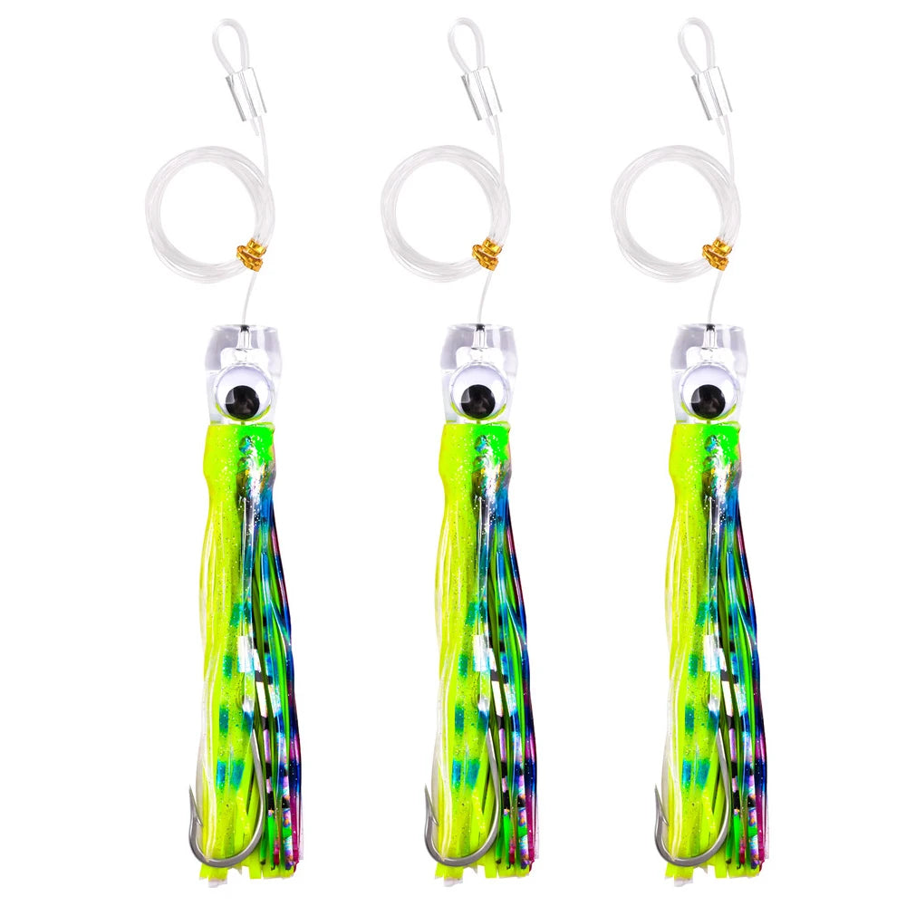 Trolling Skirt Tuna Lures (3-Pack) | 68g / 108g | Rigged Big Game Lures