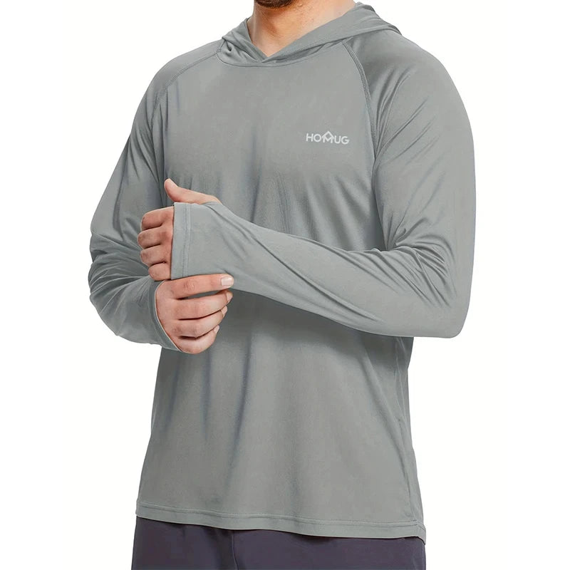 Men’s UPF50+ Fishing Hoodie | Long Sleeve Sun Protection Performance Shirt