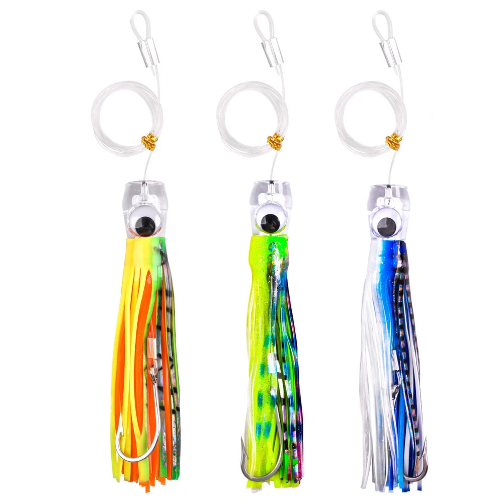 Trolling Skirt Tuna Lures (3-Pack) | 68g / 108g | Rigged Big Game Lures