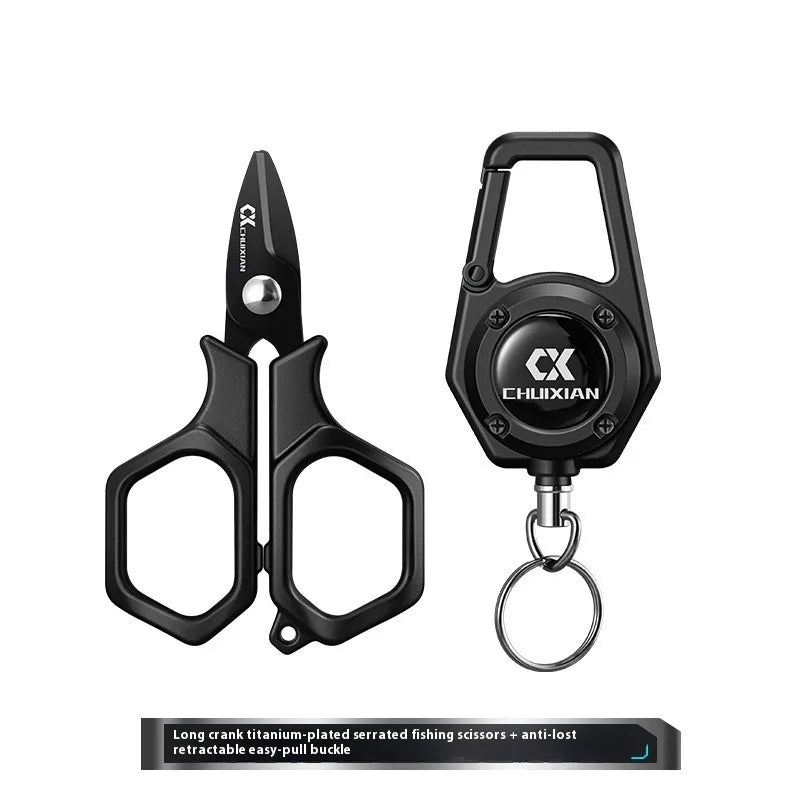 Titanium-Coated Fishing Scissors | Stainless Steel Braid & Line Cutter | Portable Fishing Tool