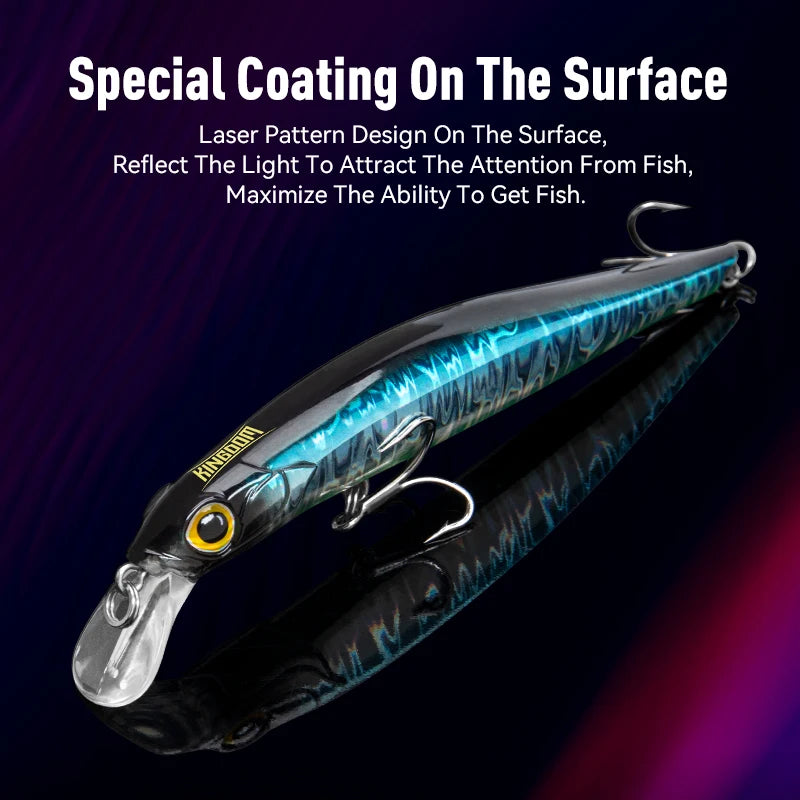 Kingdom Sinking Minnow Hardbody Lure | Saltwater Crankbait Fishing Lures