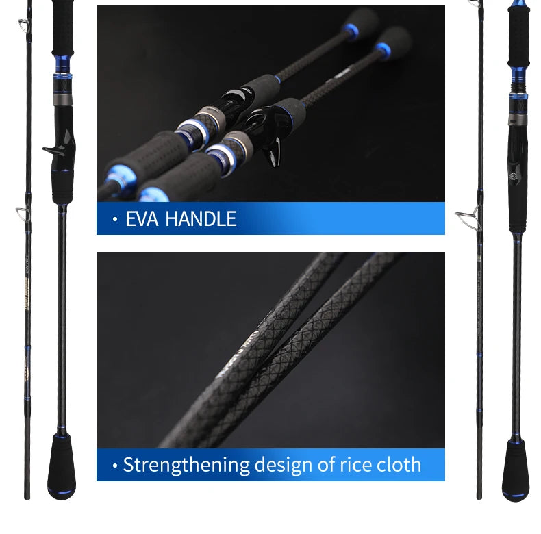 ROLLFISH Premium 2-Section Carbon Fiber Jigging Rod – Fast Action with Fuji Guides & Reel Seat