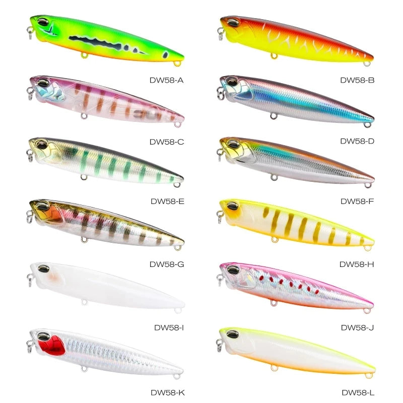 TSURINOYA DW58 Topwater Pencil Lure | 110mm 20.5g Floating Walk-the-Dog Stickbait