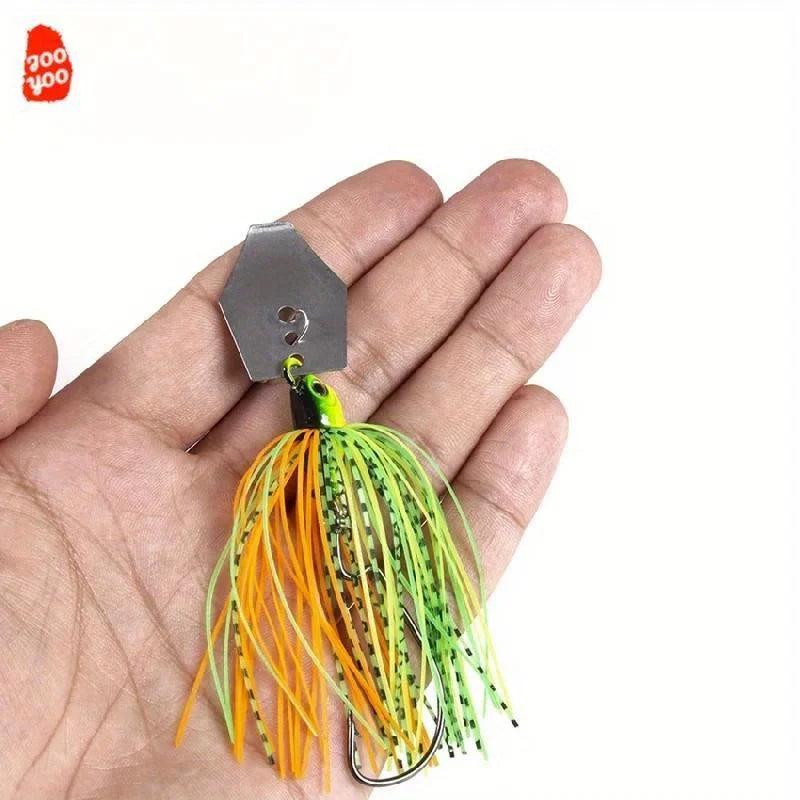 Weedless Chatterbait Lure Set (6-Pack) | 10cm / 11g | Bladed Sequin Spinner | Bionic Fishing Baits