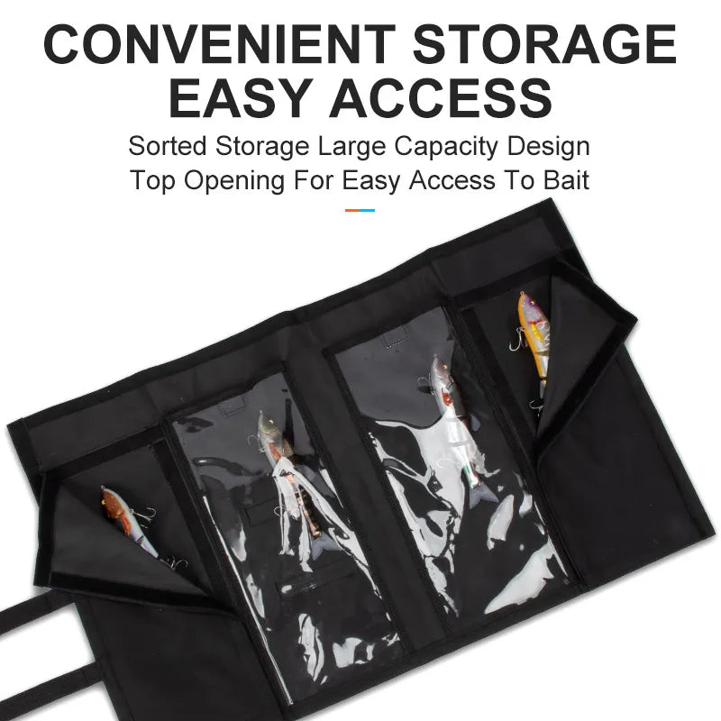 LEYDUN Swimbait Wrap | Up to 12” Lure Storage | 4 Pocket Bait Organiser Bag