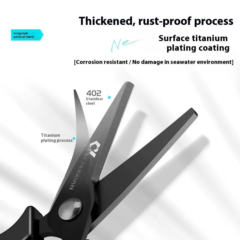 Titanium-Coated Fishing Scissors | Stainless Steel Braid & Line Cutter | Portable Fishing Tool