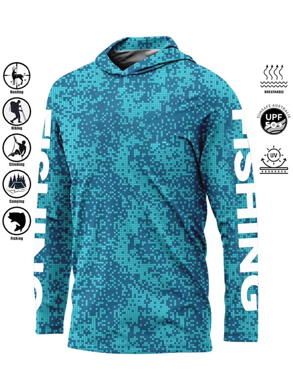 Men’s UPF50+ Fishing Hoodie | Quick-Dry Breathable Long Sleeve Fishing Shirt