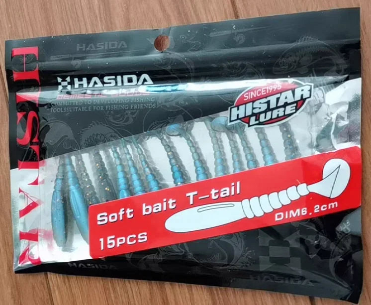 HISTAR T-Tail Soft Plastic Paddle Tail Shads | High Elasticity Silicone Fishing Lures