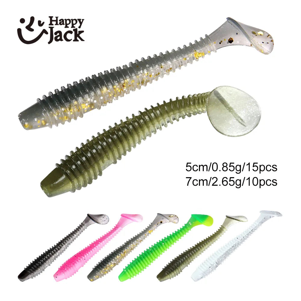 HappyJack Shad Soft Plastic Lure Set | Paddle Tail Swimbaits | 5cm / 7cm