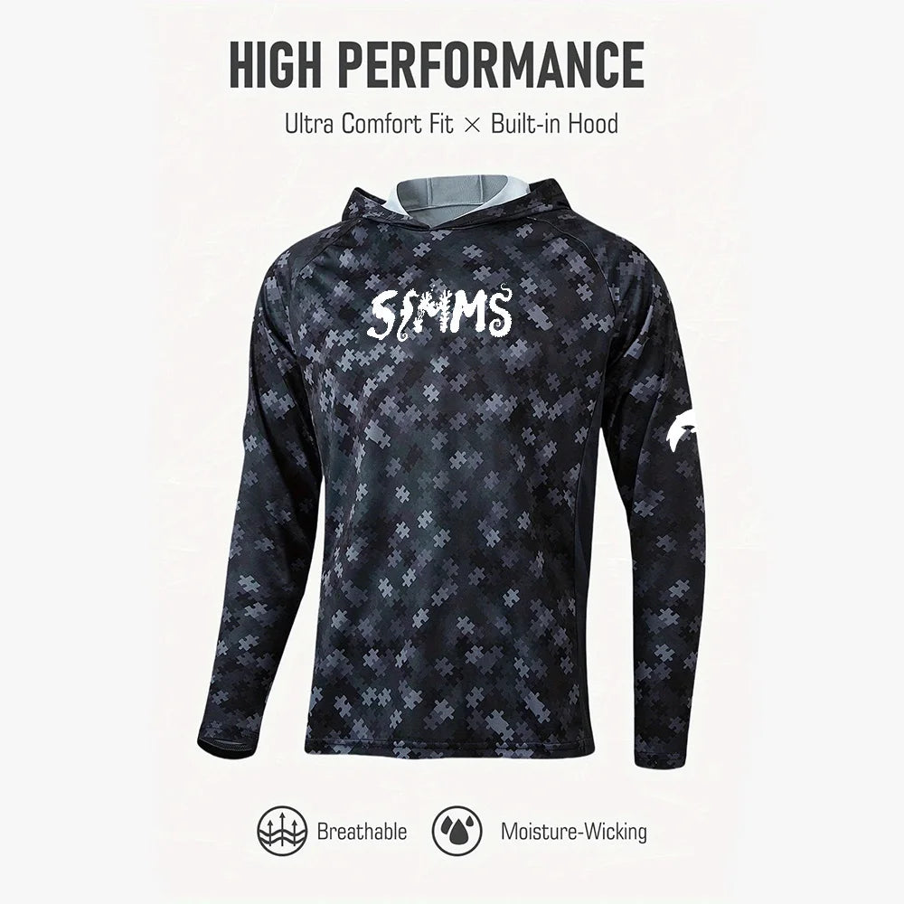Simms Men’s Hooded Fishing Shirt | UPF 50+ Sun Protection | Moisture-Wicking | Quick-Dry Outdoor Performance Top