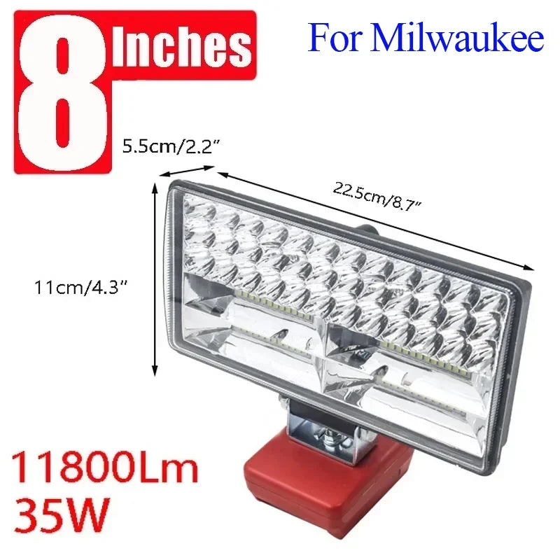 18V LED Work Light & Power Bank For Milwaukee  | USB Charging Torch | Jobsite & Fishing Light