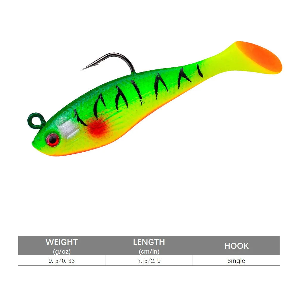 SANMO Curly Tail Soft Lure | 75mm / 85mm Sinking Swimbait | T-Tail Fishing Bait