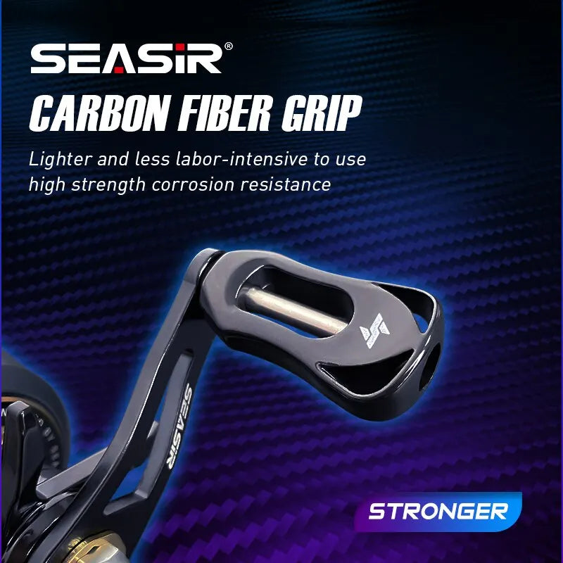 Seasir Cast-X Baitcaster Reel 7.3:1 High-Speed | Dual Spool | Carbon Grip | BFS & Saltwater Ready