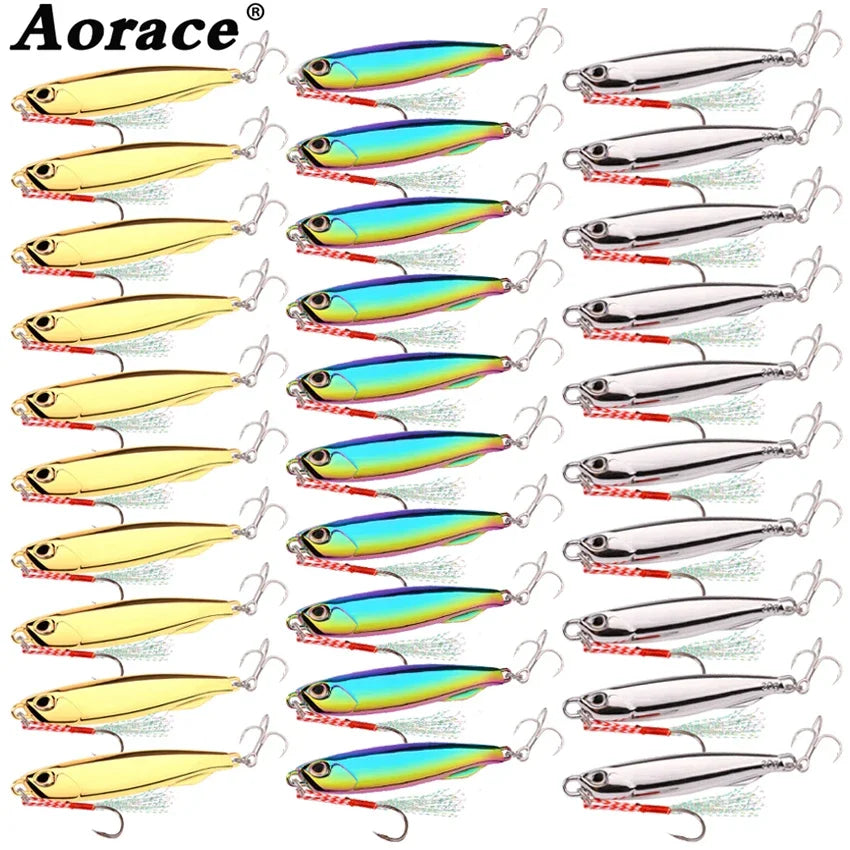30-Piece Cast Jig Set – 10 g / 20 g / 30 g Metal Lures (Silver, Gold & Multi-Colour Finishes)