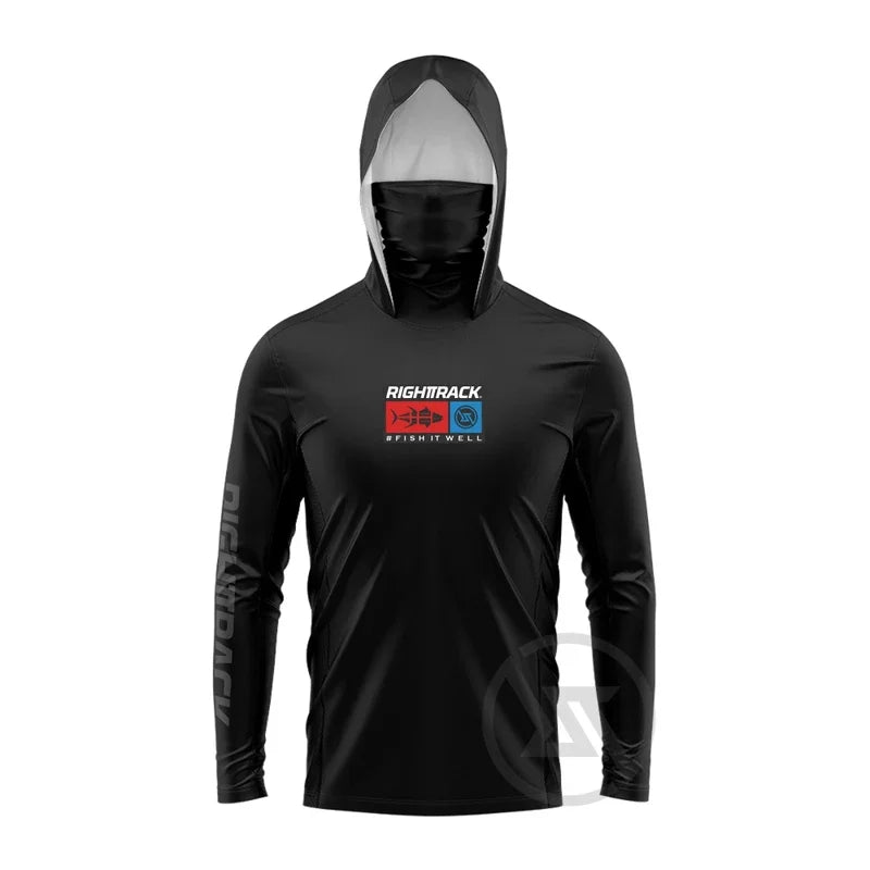 Fishing Hoodie with Built-In Mask – UPF 50+ Sun Protection, Quick-Dry & Breathable Fabric