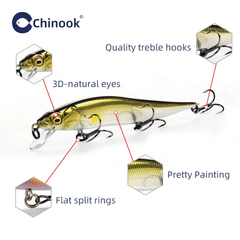 Chinook 97mm Minnow Jerkbait | 9g Floating / Suspending Hardbody Lure
