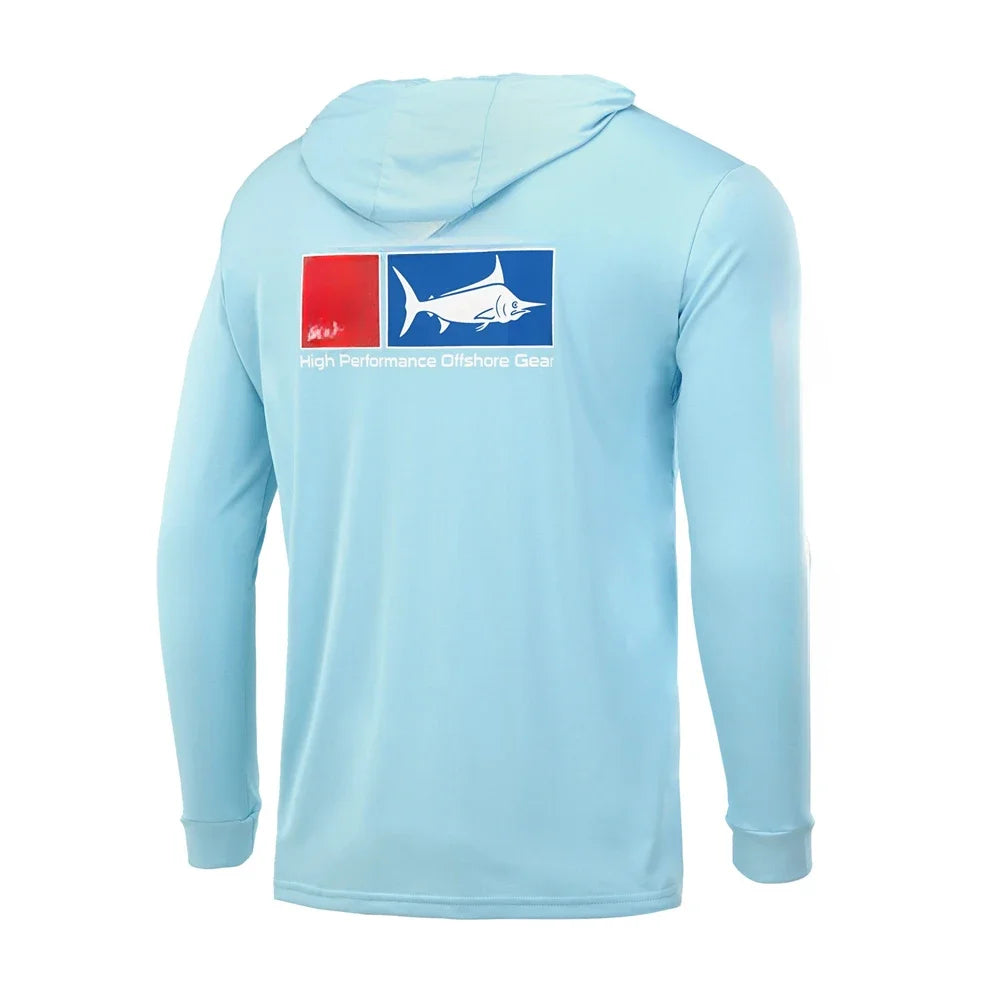 Men’s UPF50+ Fishing Hoodie | Long Sleeve Sun Protection Shirt | Breathable Summer Angling Wear