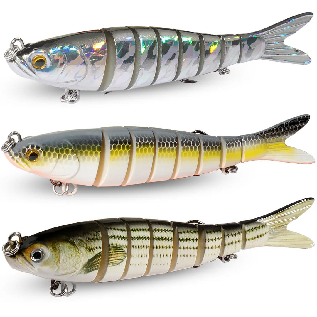 3-Pack Multi-Jointed Swimbaits | 11g / 16g / 27g | Sinking Hard Bait | Bionic Swimming Action | Bass