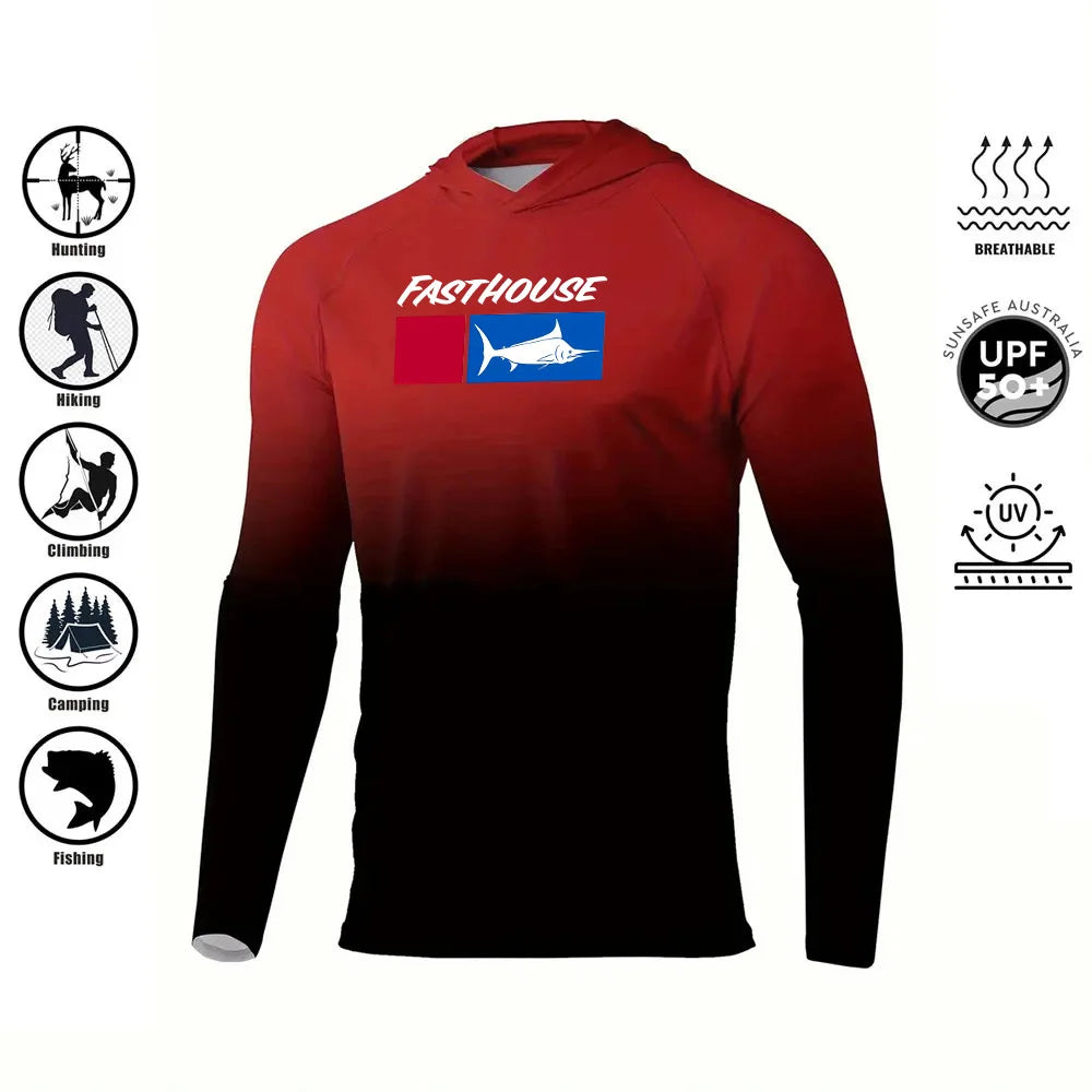 UPF 50+ Australian Summer Fishing Hoodie | Sun Safe Quick-Dry Long Sleeve Shirt