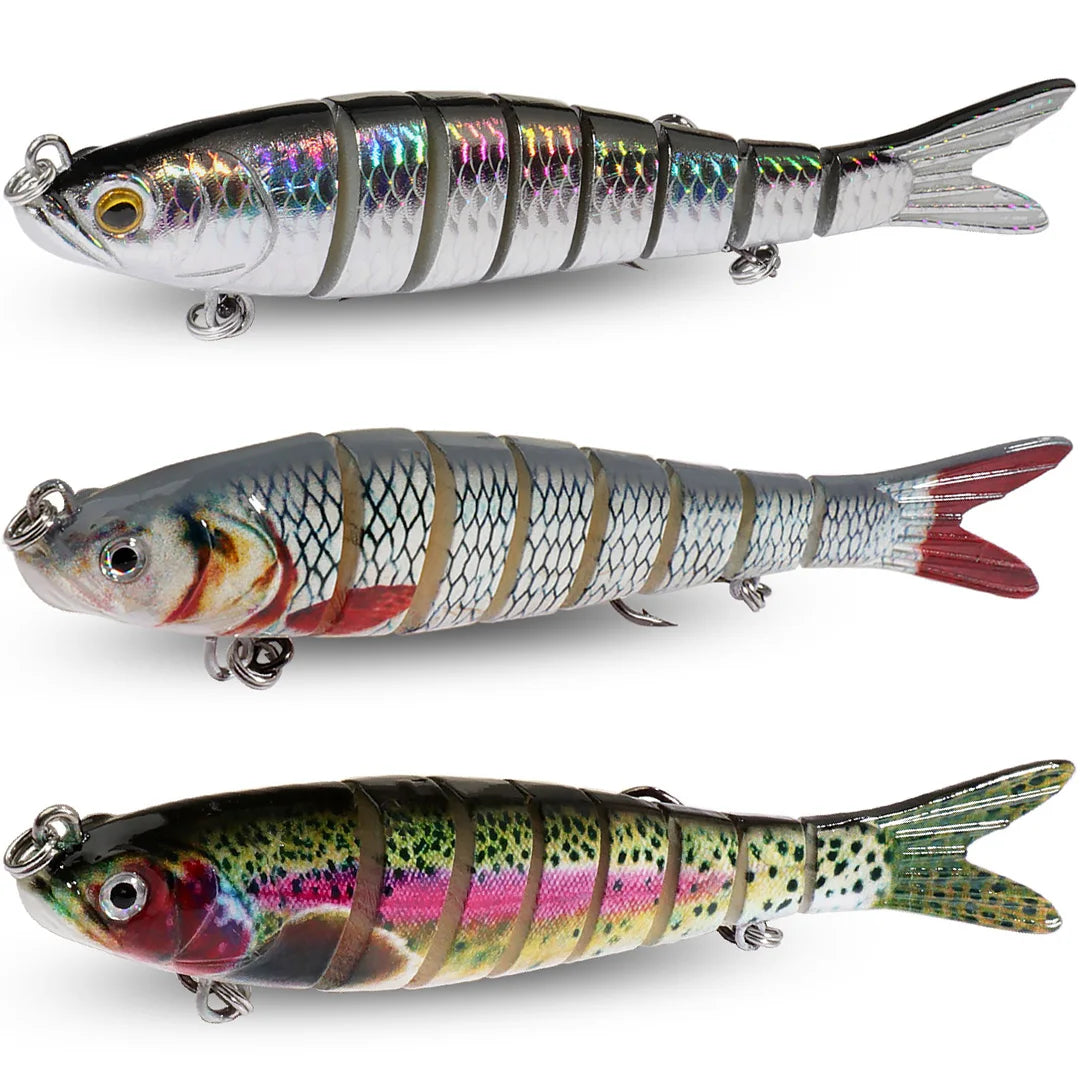 3-Pack Multi-Jointed Swimbaits | 11g / 16g / 27g | Sinking Hard Bait | Bionic Swimming Action | Bass