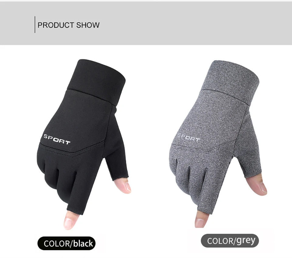 Two-Finger Cut Fishing Gloves | Anti-Slip Outdoor Angling & Cycling Gloves
