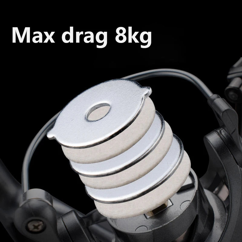 2500S / 3000M Spinning Reel – 3+1 Bearings, 8 kg Drag & CNC Metal Double Handle (Fresh & Saltwater)