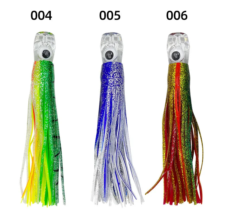 Squid Skirt Trolling Lure – 16 cm & 25 cm Offshore Game Lure (6 Colours, 150 cm Line)
