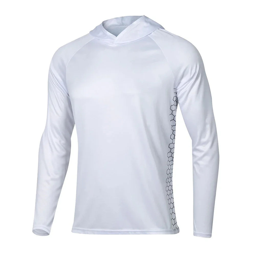 Men’s UPF50+ Fishing Hoodie | Long Sleeve Quick-Dry Breathable Fishing Shirt
