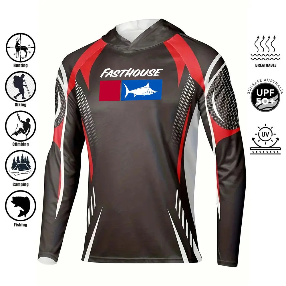 UPF 50+ Australian Summer Fishing Hoodie | Sun Safe Quick-Dry Long Sleeve Shirt
