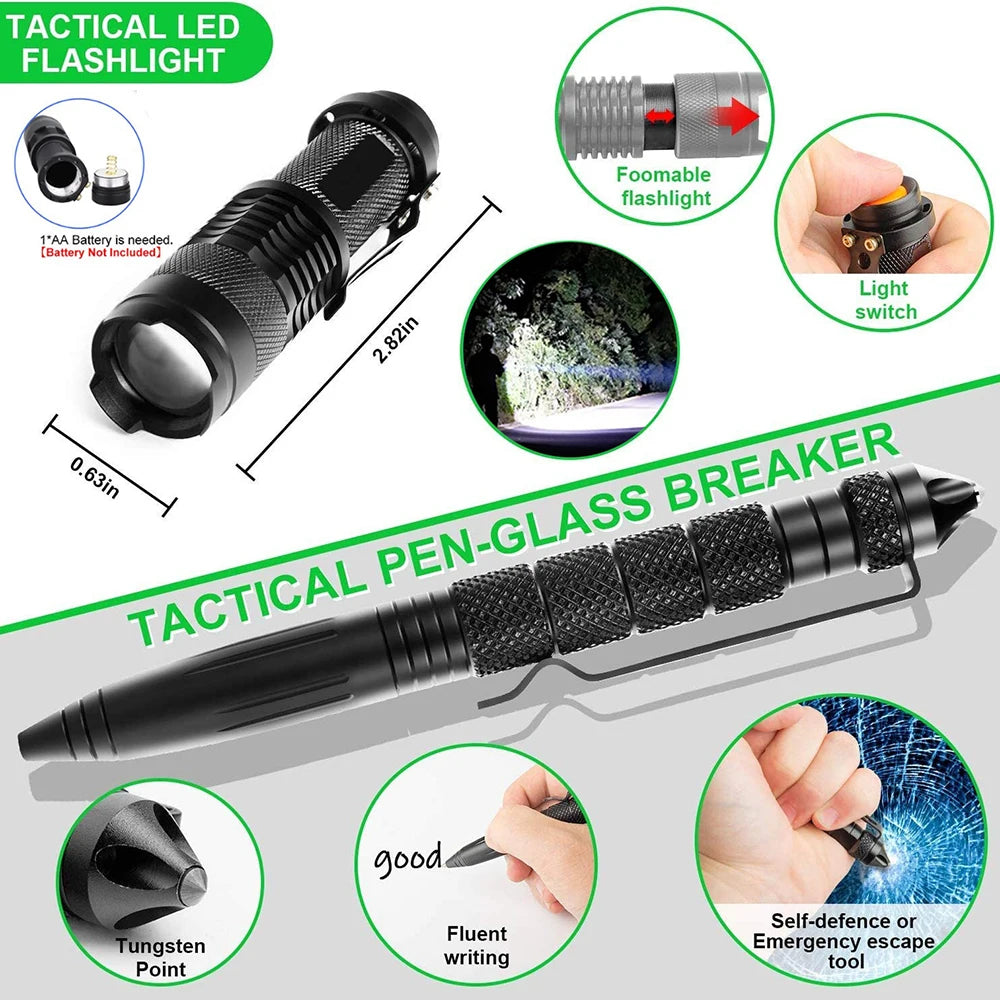 Emergency Survival Kit | Multi-Function First Aid & Outdoor Preparedness Set for Camping & Hiking