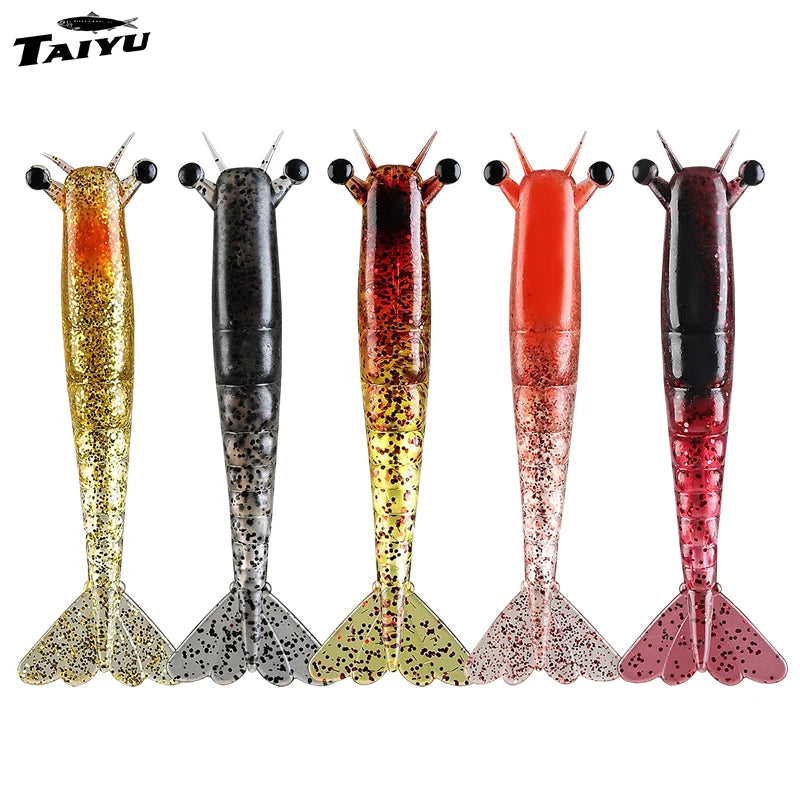 Taiyu Sinking Shrimp Soft Lures | 9.5cm / 11.5cm PVC Prawn Bait | 2pcs