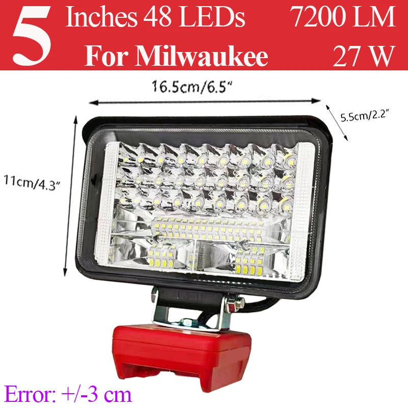 18V LED Work Light & Power Bank For Milwaukee  | USB Charging Torch | Jobsite & Fishing Light