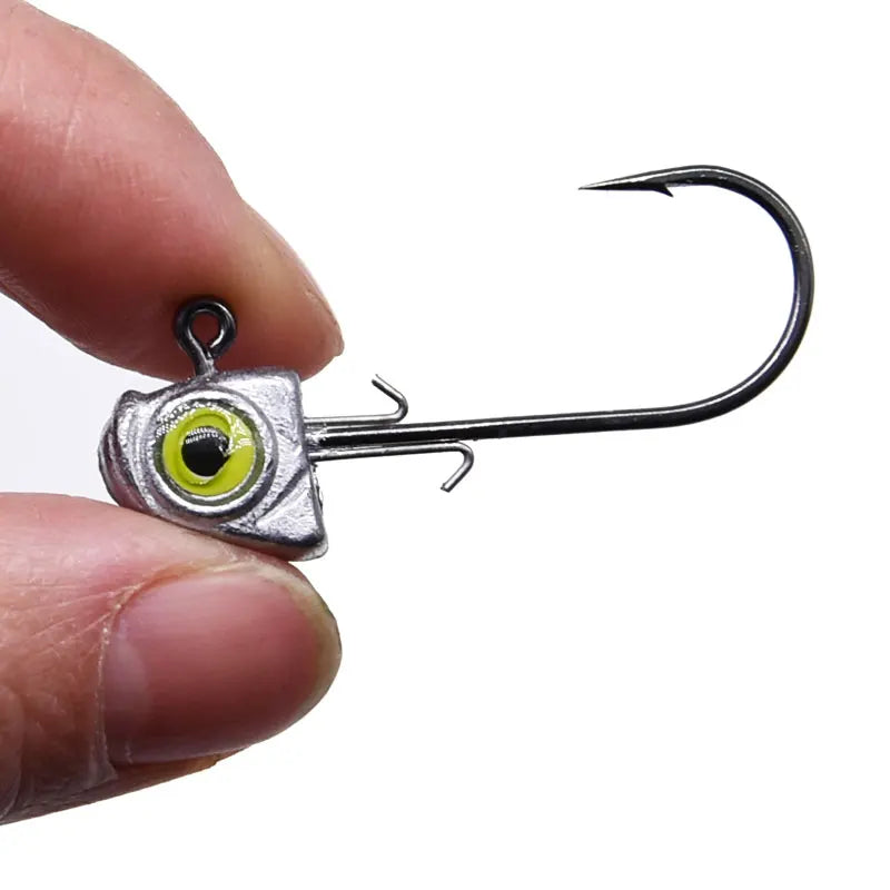 15pcs Jig Head Hook Set | 3.5g–14g Soft Plastic Jig Heads for Freshwater & Inshore Fishing