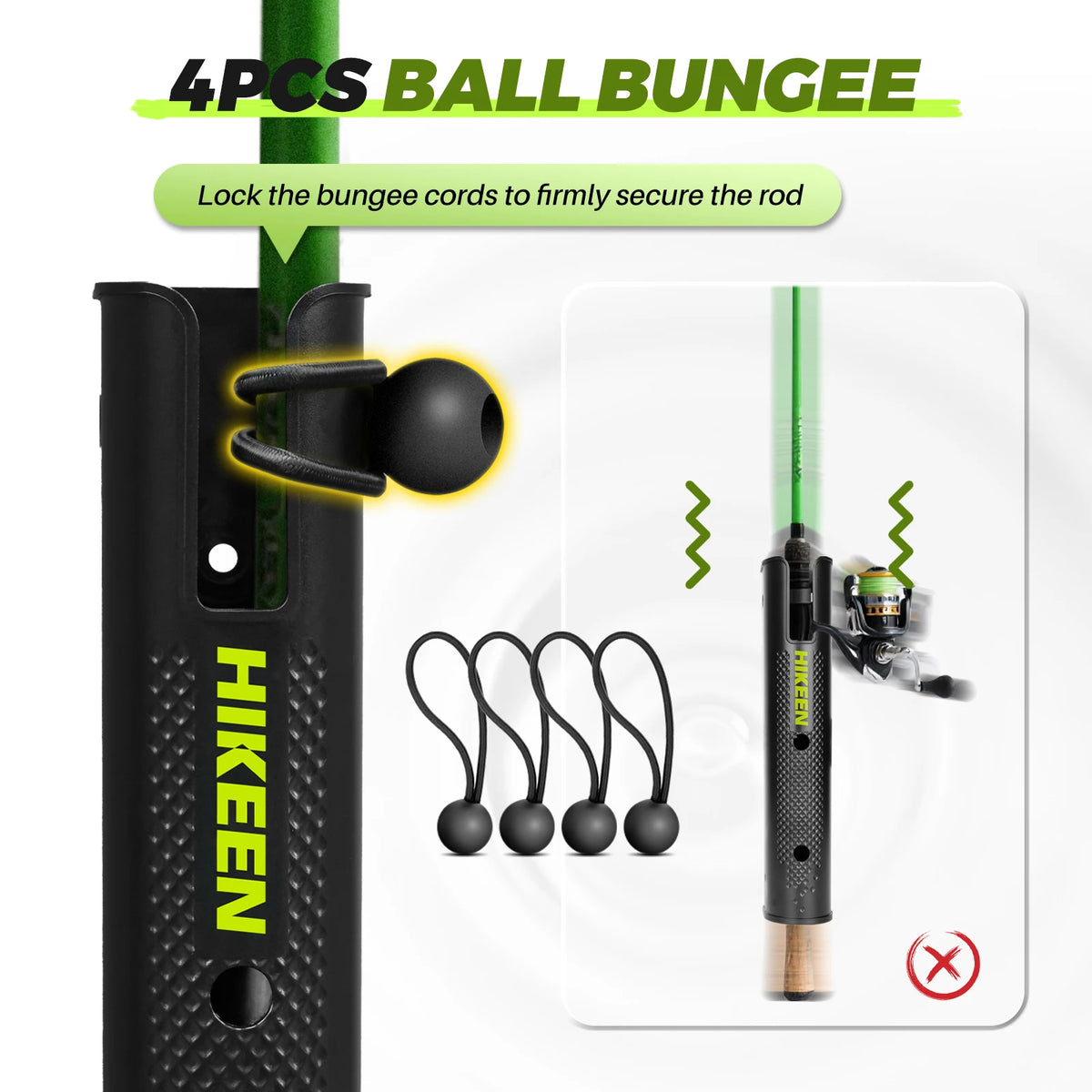 HIKEEN Adjustable 4-Tube Fishing Rod Holder | Wall-Mounted Boat & Garage Rod Rack