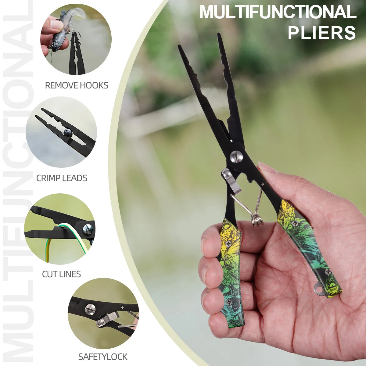 Complete Fishing Tool Kit | Fish Gripper, Fishing Scissors, Lip Gripper, Lanyard & Carry Pouch