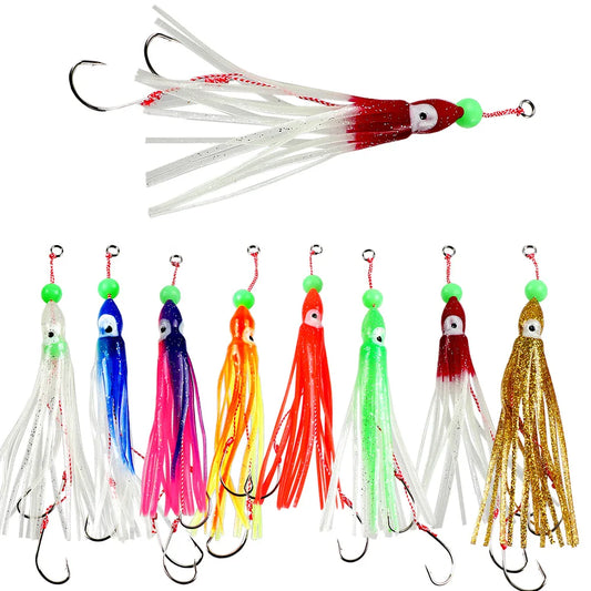 12cm Squid Jig Lure | 10g Octopus Skirt Bait with Double Hook | Saltwater Fishing Lure