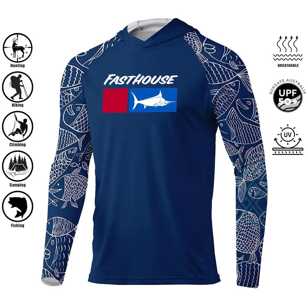 UPF 50+ Australian Summer Fishing Hoodie | Sun Safe Quick-Dry Long Sleeve Shirt