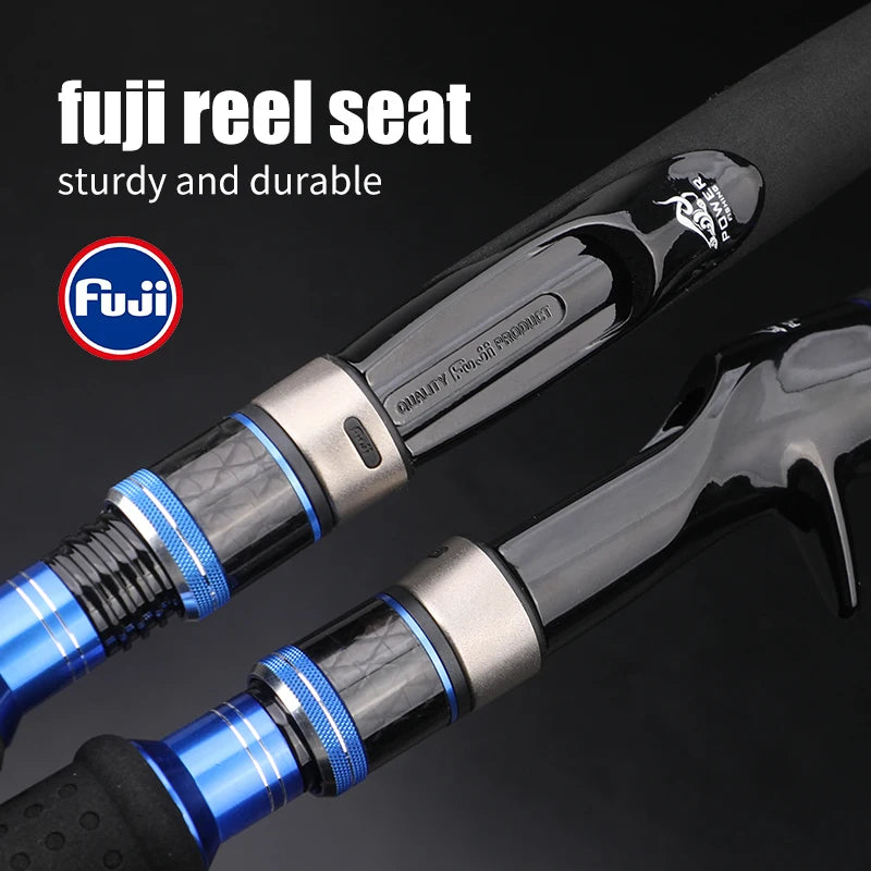 ROLLFISH Premium 2-Section Carbon Fiber Jigging Rod – Fast Action with Fuji Guides & Reel Seat