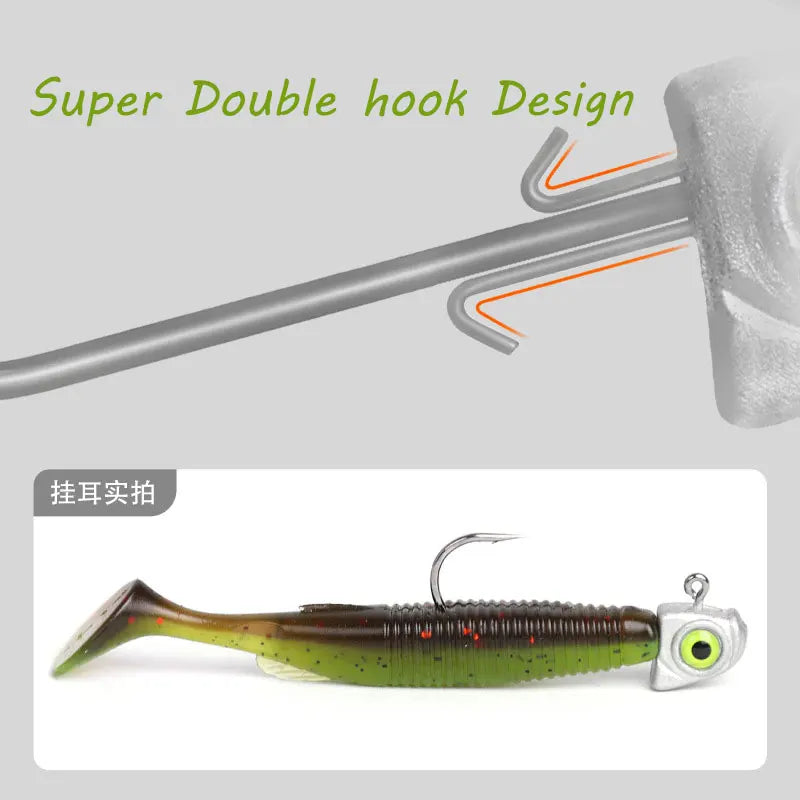15pcs Jig Head Hook Set | 3.5g–14g Soft Plastic Jig Heads for Freshwater & Inshore Fishing