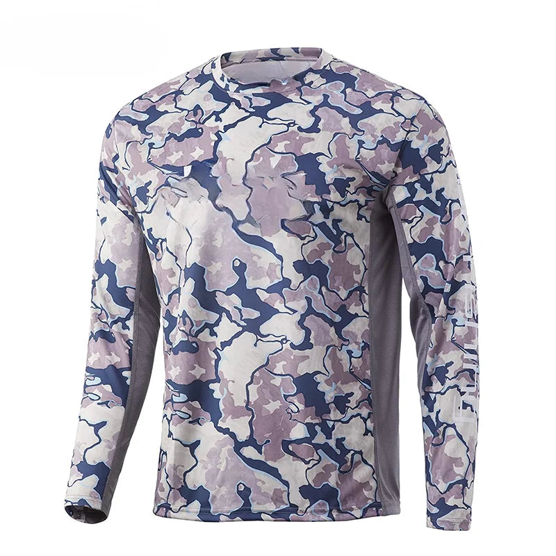Autumn Blue Fishing Shirt | 3D Print Outdoor Performance T-Shirt